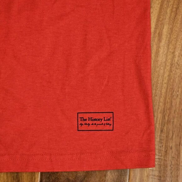 Vintage 90s History Nerd Embroidered Tshirt Red Mens Size‎ Medium USA Cotton - Picture 4 of 7